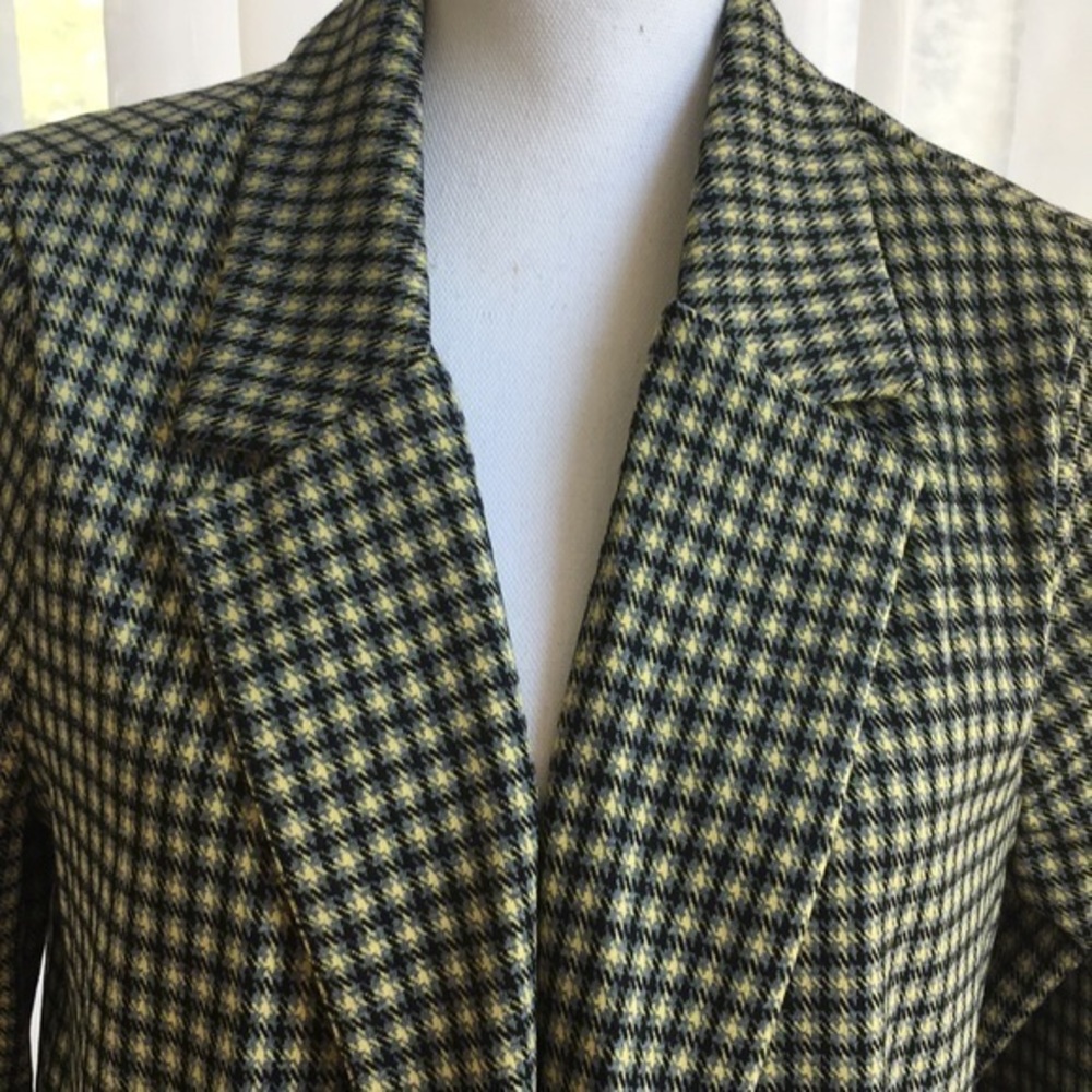 NWOT MELLODAY yellow,black and grey trench coat - Picture 2 of 8